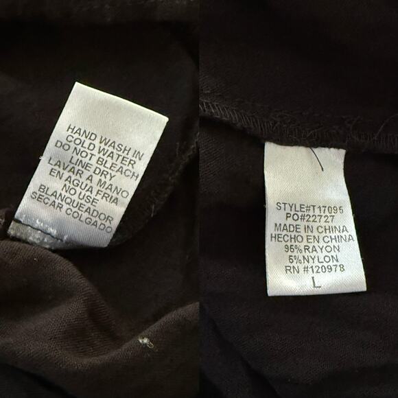 Entro Babydoll Blouse Black Embroidered Boho Butterfly Top Size L Large - Picture 7 of 7